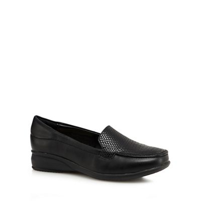 Good for the Sole Black croc-effect wide fit loafer shoes